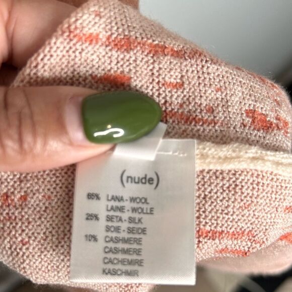 (Nude) Knitwear Hand dyed Cashmere Silk Wool Sweater Tunic NWT - Picture 6 of 7